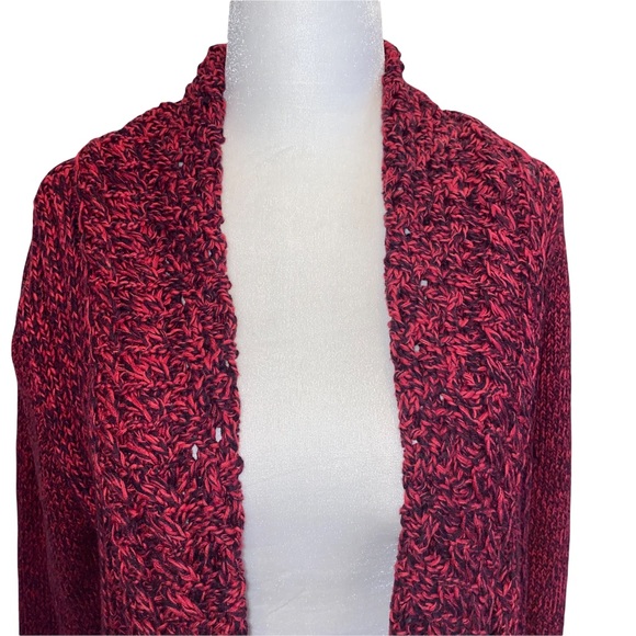 Eddie Bauer Red/Black Open Front Cardigan M - Picture 3 of 14